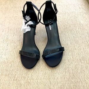 black rhinestone heels